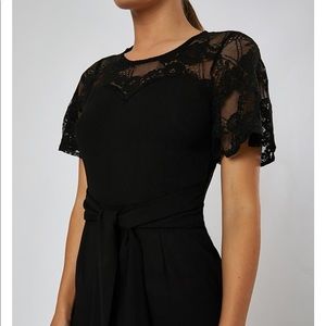 Love & Other Things Black Lace Wrap Jumpsuit